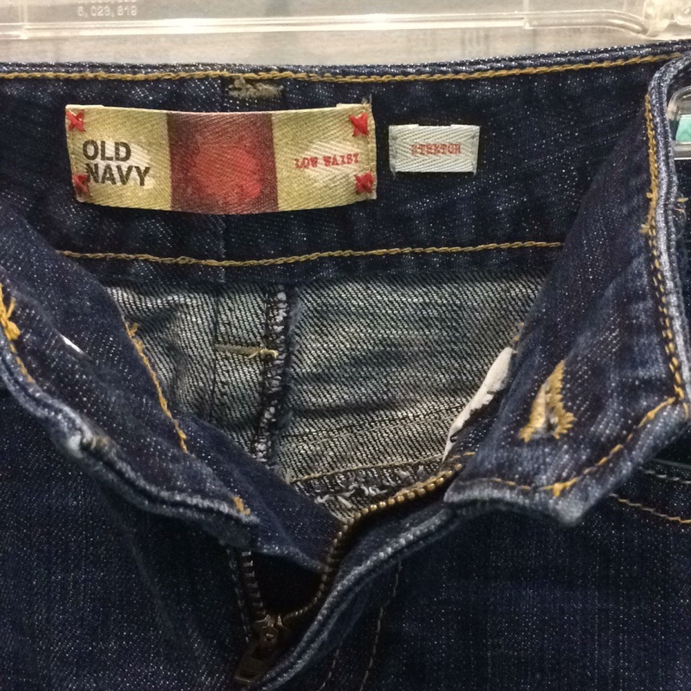 Old Navy Low Waist Denim Skirt Size 1 Dark Wash Stretch Straight Jean Skirt - Picture 7 of 9